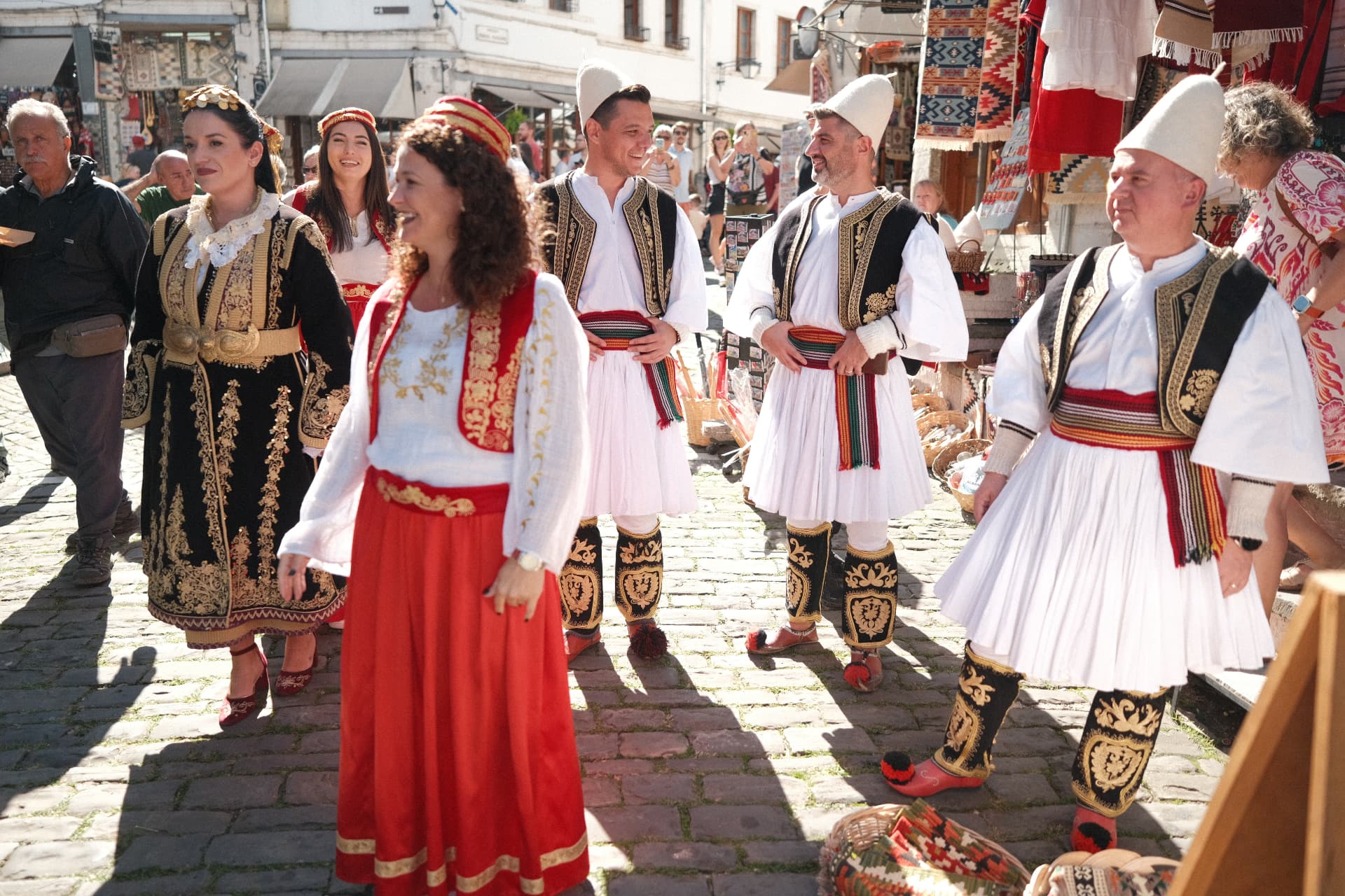 UP Albania travellers and guides together on a sightseeing walk